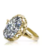 Zircon Or jaune 14 carats Anneau Artisanat vintage vrc134y